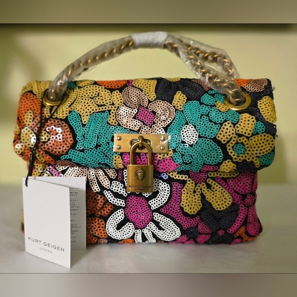 Kurt Geiger Handbags - NWT Kurt Geiger "The Brixton" Multicolor Floral Sequin Shoulder/Crossbody Bag